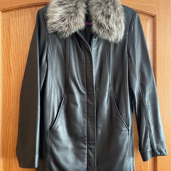 TANNERY WEST leather coat black M